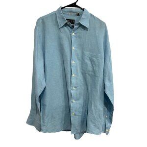 Mine Classic Fit Light Blue Linen Button-Up Shirt